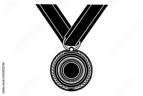  Golden medal. Golden champion medal on a white background photo