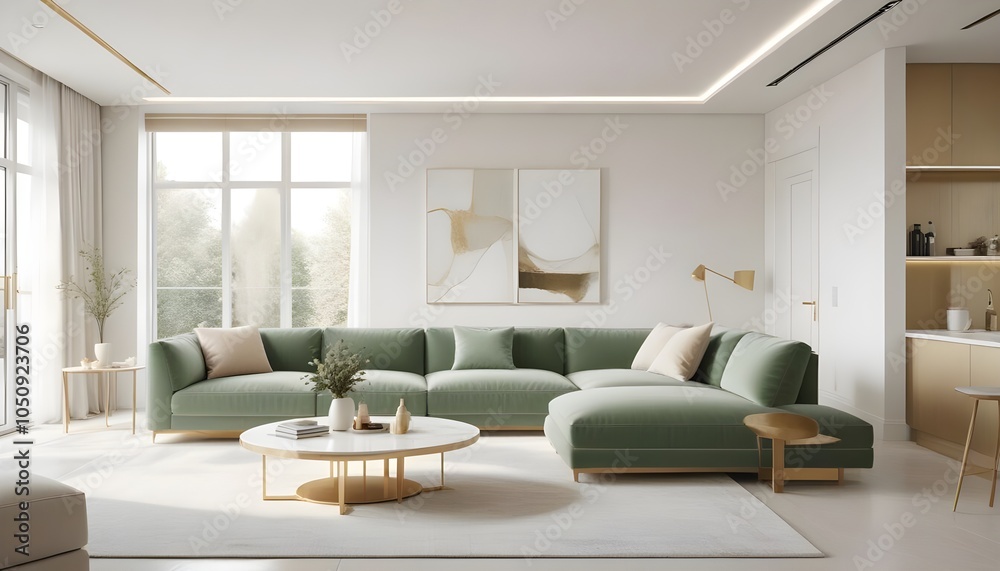 Fototapeta premium Photo interior modern design room 3d illustration