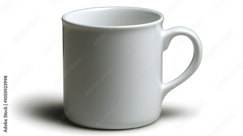 Simple White Coffee Mug with Shadow Effect Simple White Coffee Mug with Shadow Effect