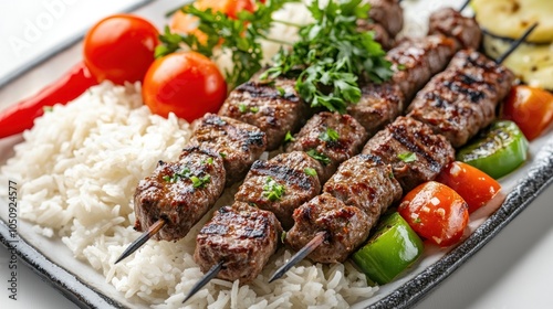 Delicious Grilled Meat Skewers photo