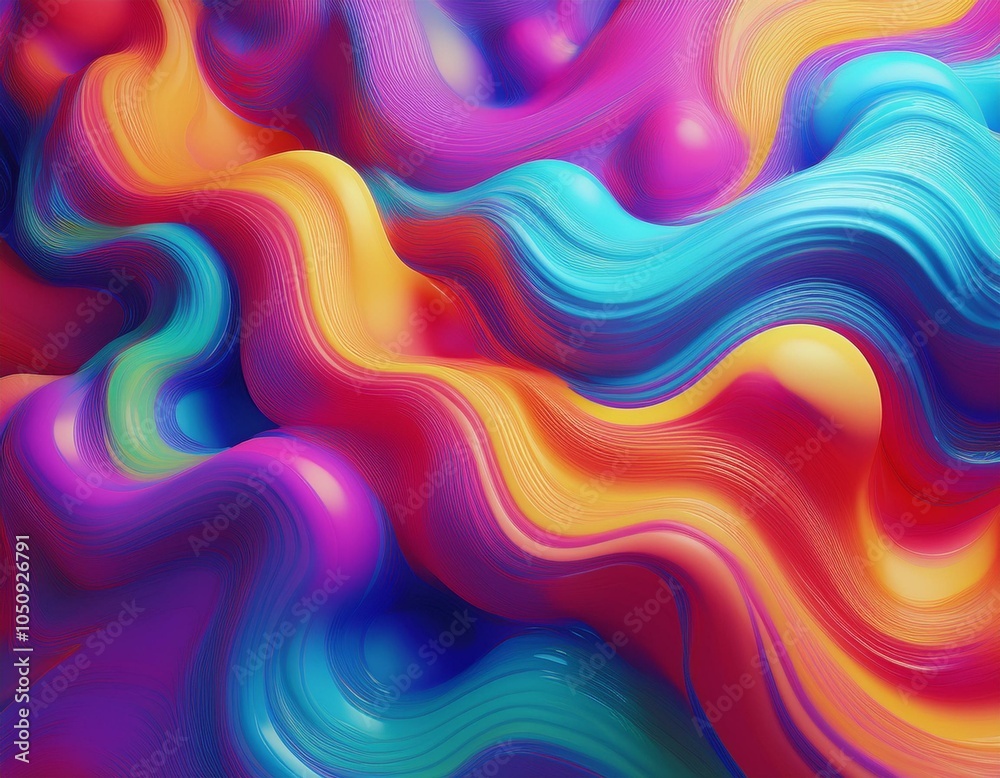Fototapeta premium looped 3d animation abstract background of colorful morphing shapes psychedelic transformation concept modern wallpaper