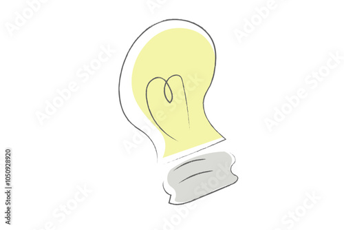 シンプルな手書き風豆電球のイラスト