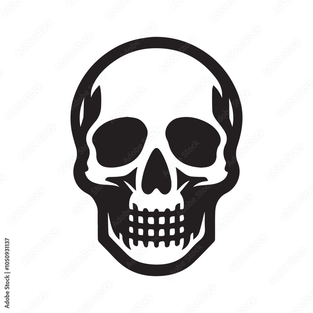 Fototapeta premium skull silhouette on white background
