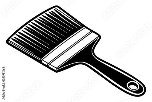  Flat wide brush for painting on a white background