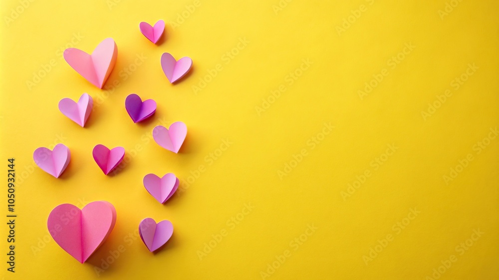 Fototapeta premium Valentine background with paper hearts