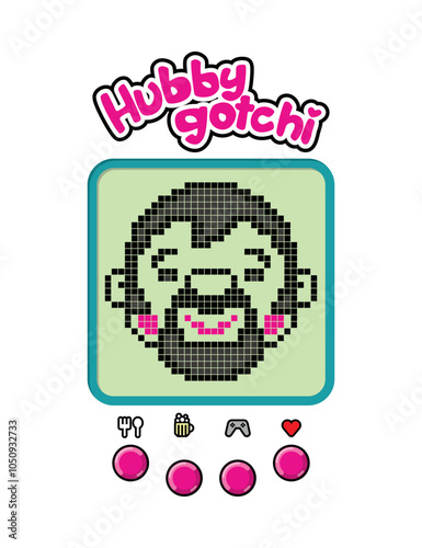 Funny tamagotchi style beloved husband gift t-shirt design 