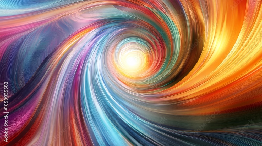 An abstract swirl of colors and patterns blending seamlessly into a central bright spot, Representing the integration of diverse perspectives into a unified vision, minimalist style An abstract swirl of colors and patterns blending seamlessly into a central bright spot, Representing the integration of diverse perspectives into a unified vision, minimalist style