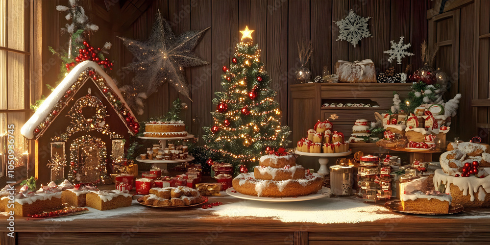 Fototapeta premium christmas gingerbread house, ai generated.