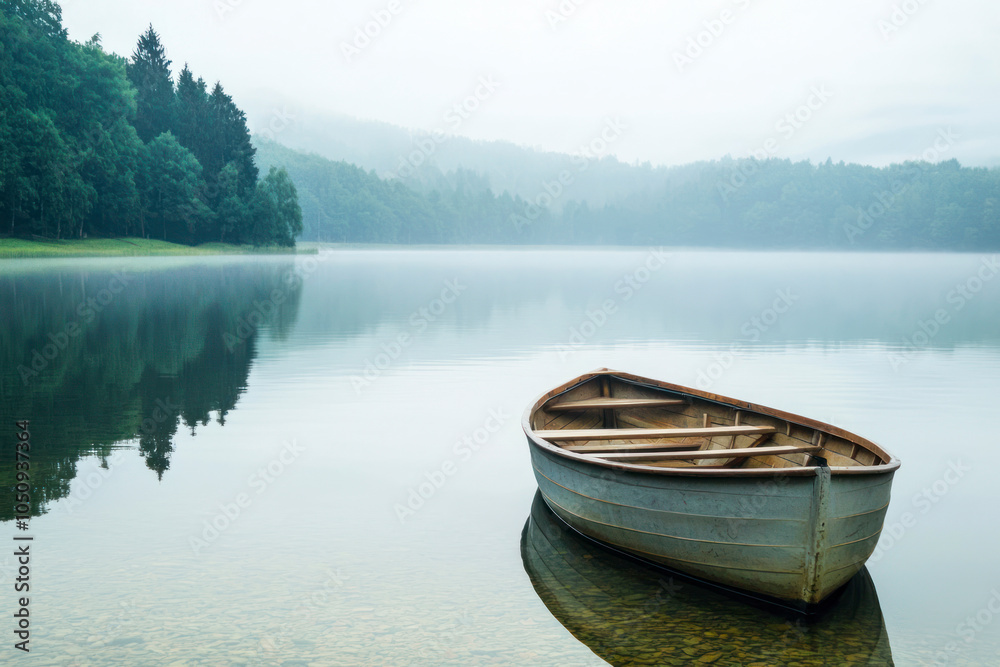 Lonely Boat at Lake. Lonely Boat at Lake.