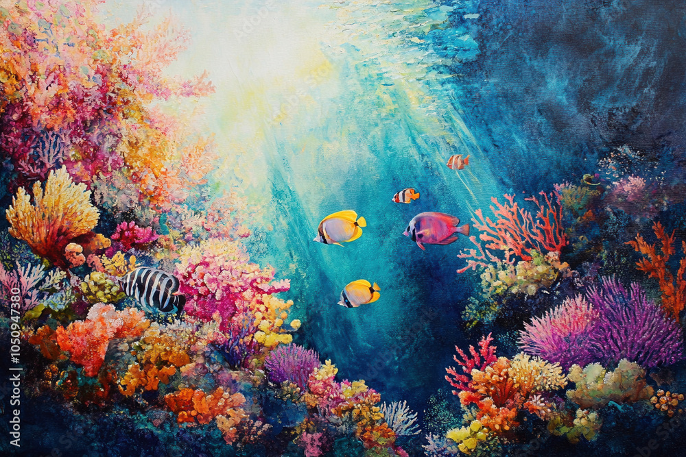 Naklejka premium coral reef in aquarium