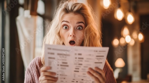 A person reviewing their bank statement in shock after a spending spree indicating impulsive and unconsidered financial decisions