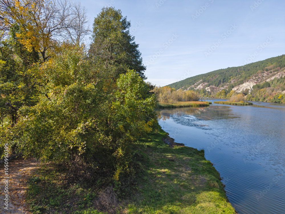 Fototapeta premium Autumn Landscape of Pancharevo lake, Bulgaria