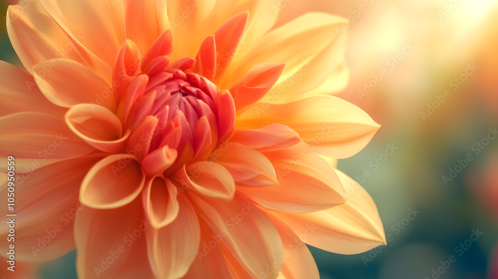 close up of vibrant flower in full bloom, showcasing its delicate petals and warm colors close up of vibrant flower in full bloom, showcasing its delicate petals and warm colors