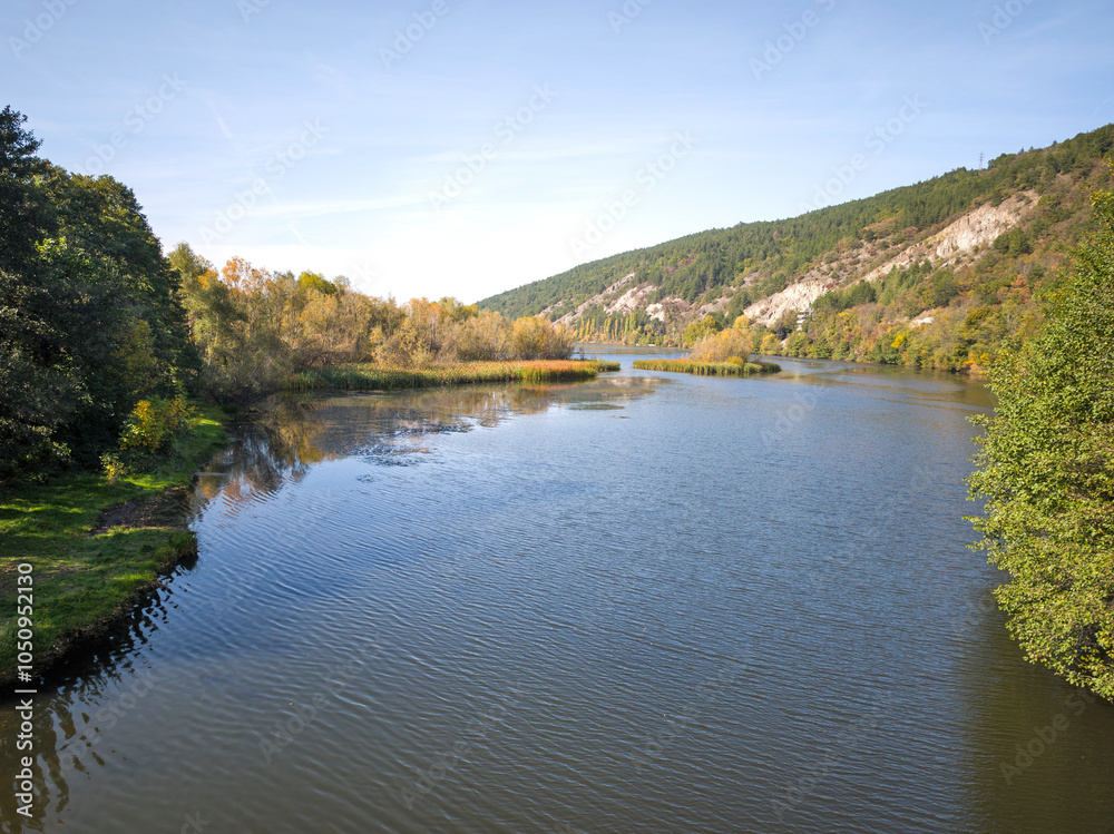 Fototapeta premium Autumn Landscape of Pancharevo lake, Bulgaria