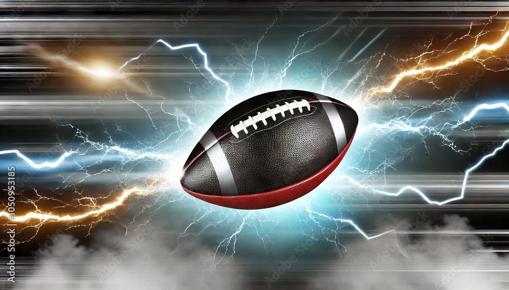 Dynamic Football with Electric Background Effects Dynamic Football with Electric Background Effects