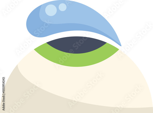 This illustration features a human eye looking upwards, symbolizing concepts such as health, vision, and well being