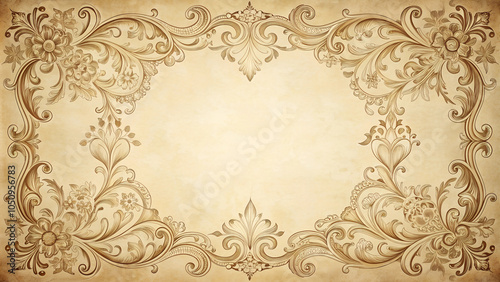 Vintage background with gold ornament
