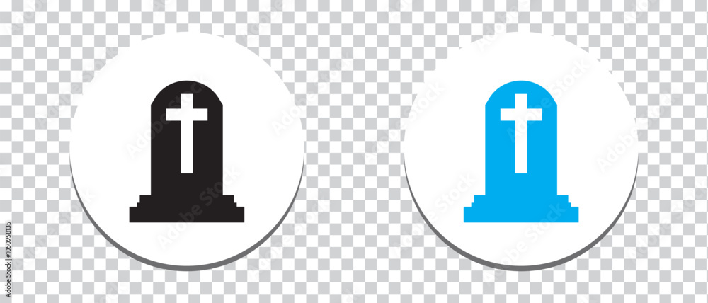 Tombstone and rip icon vector symbol. rip icon on PNG background. vector illustration.