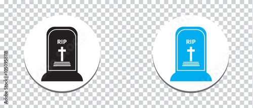 Tombstone and rip icon vector symbol. rip icon on PNG background. vector illustration.