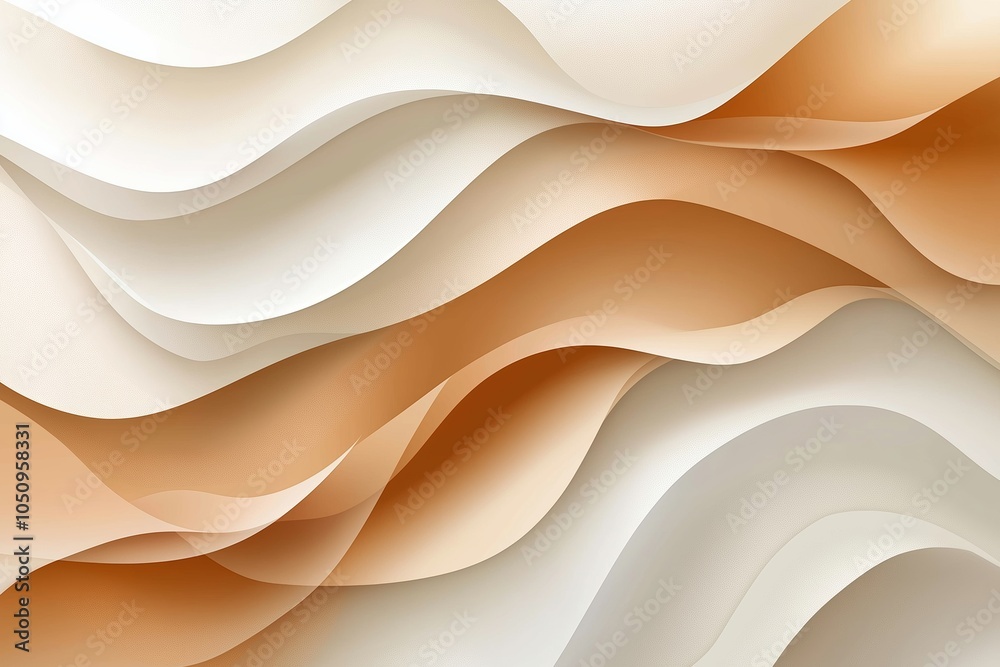 Wavy abstract background featuring smooth transitions in salted caramel tones with soft gradients and a minimalist composition Wavy abstract background featuring smooth transitions in salted caramel tones with soft gradients and a minimalist composition