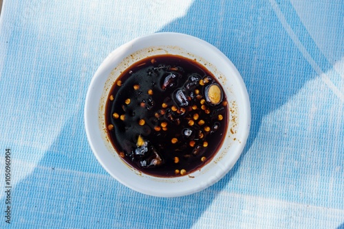 Delicious spicy soy sauce, usually served as a complement to the really delicious Indonesian Mendoan Tempe dish photo