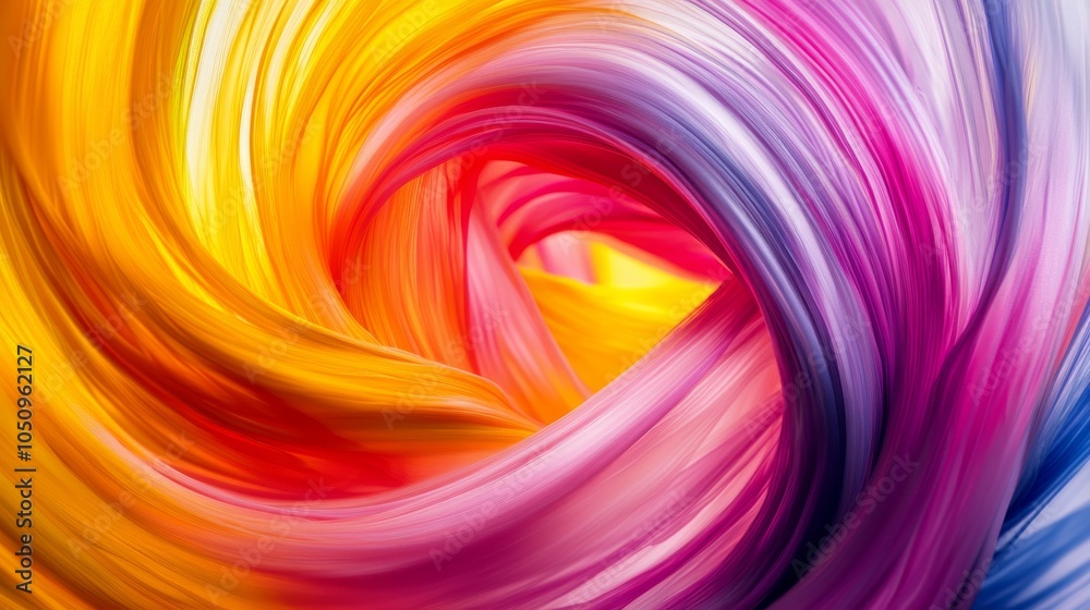 Embracing diversity through abstract swirls of vibrant colors, symbolizing unity and acceptance, photography style