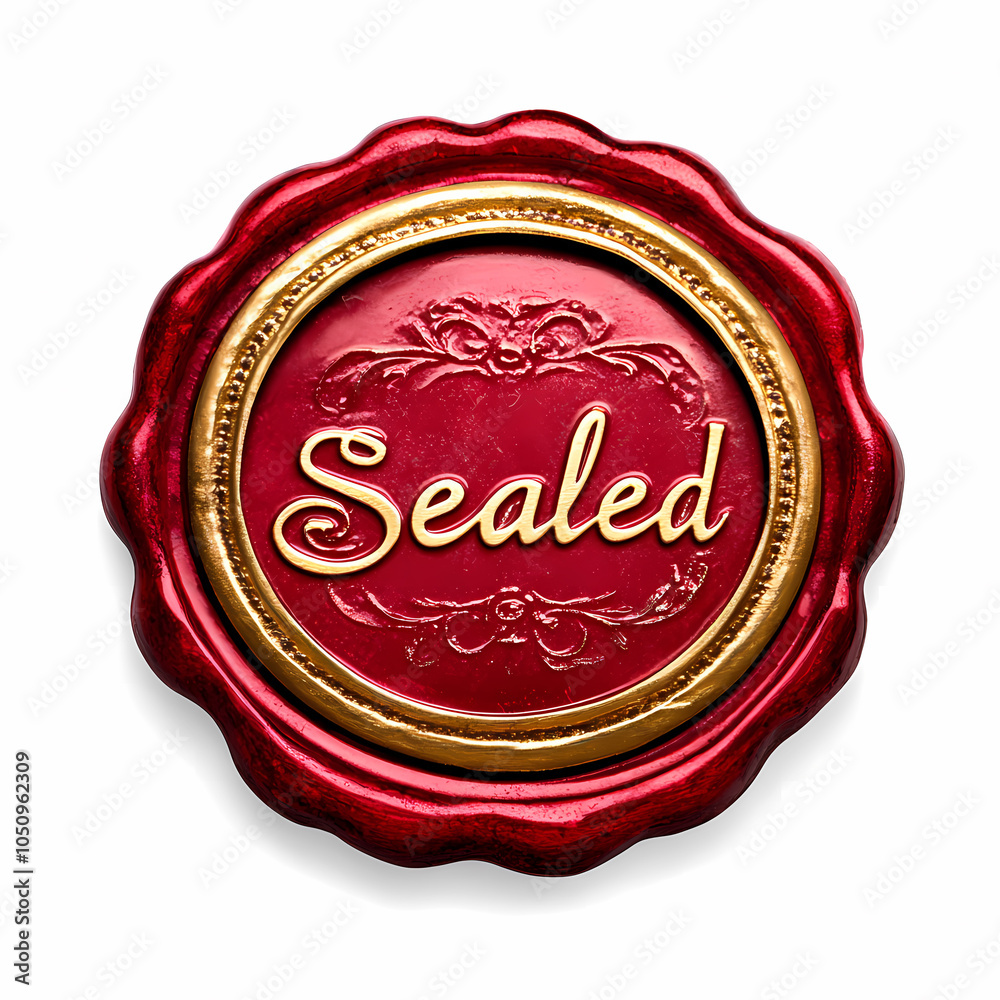 Red wax seal with Red wax seal with