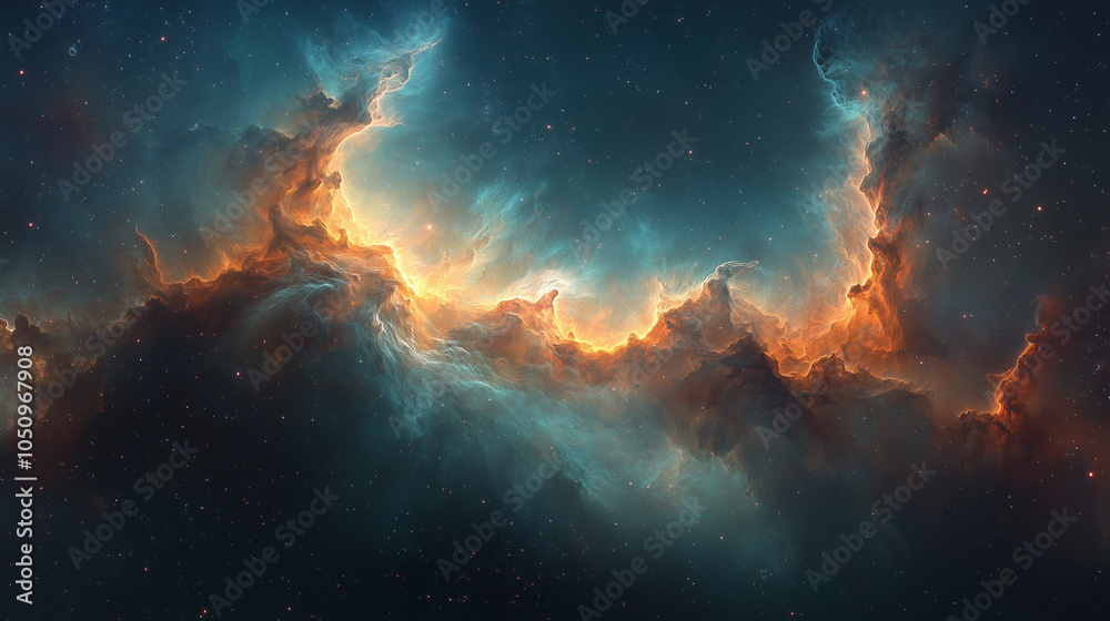 celestial flame nebula with orange and blue tones swirling in a cosmic dance across the starry sky celestial flame nebula with orange and blue tones swirling in a cosmic dance across the starry sky