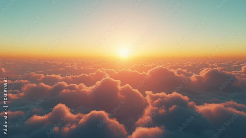 Beautiful Sunrise Over the Horizon with Clouds
