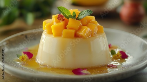 Mango Sticky Rice Dessert Close-Up