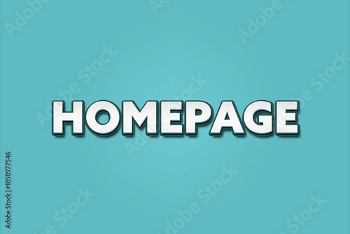 Homepage. A Illustration with white text isolated on light green background.