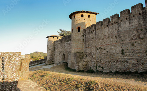 Carcassonne, les remparts de l'entrée