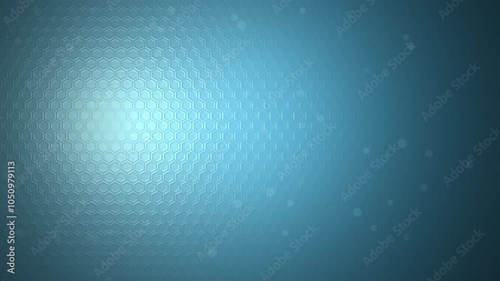 Blue medical background. Light dynamic animated hexagon lattice wallpaper for science or medicine presentation video. Seamless looping animation.