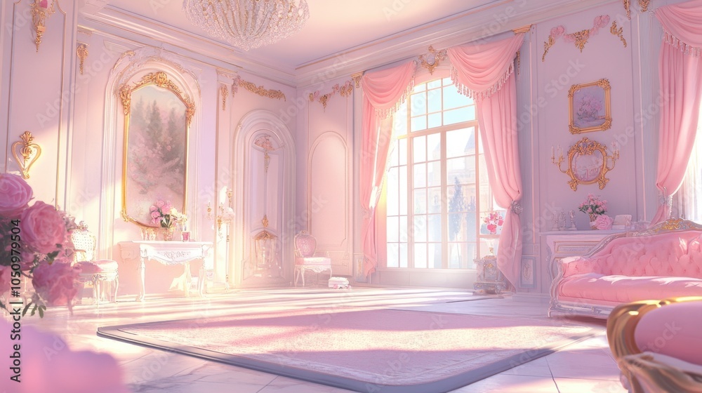 Naklejka premium Elegant pastel interior with soft natural lighting