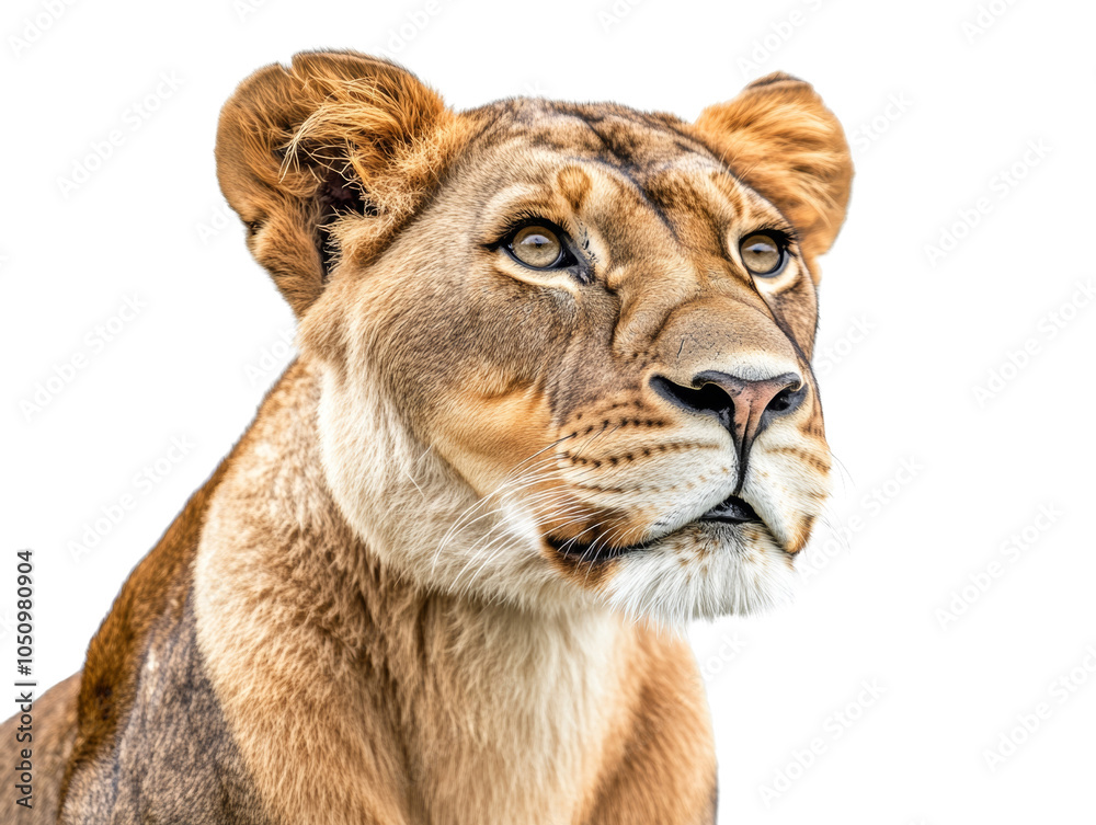 Obraz premium Lioness portrait isolated png