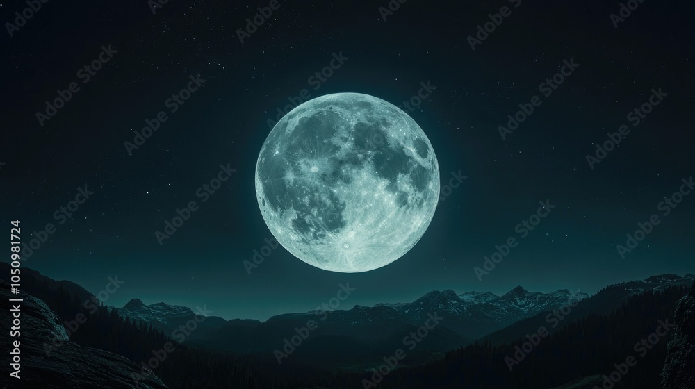 A vertical shot of the full moon against a dark background at night A vertical shot of the full moon against a dark background at night