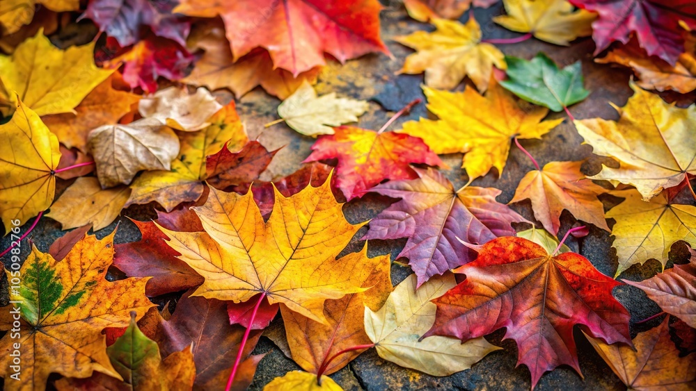 Vibrant autumn leaves on the ground Vibrant autumn leaves on the ground
