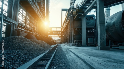 Cement factory Conveyor with stones and gravel