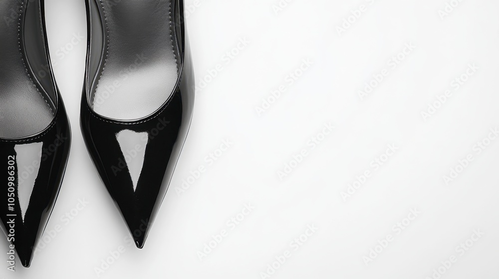 Elegant Black High Heels on White Background Elegant Black High Heels on White Background