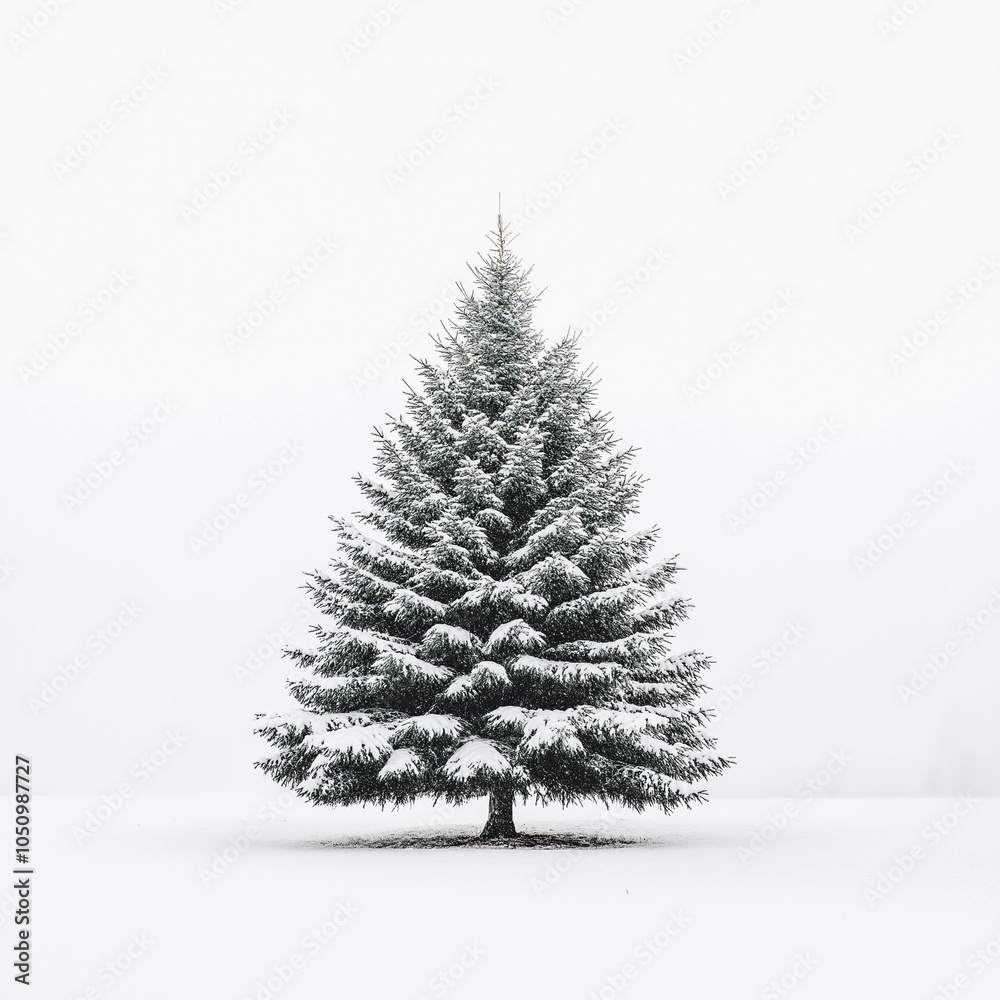 Fototapeta premium christmas tree with snow