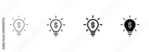 light bulb with dollar symbol icon vector