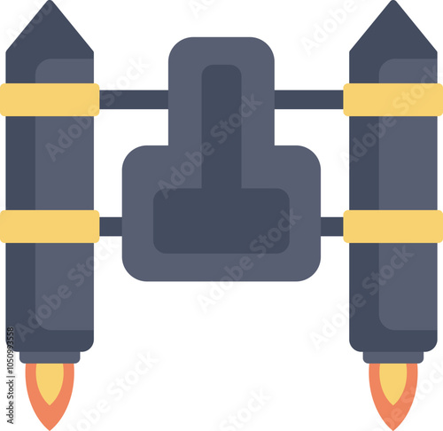 Jetpack using two rocket engines to generate thrust for flight
