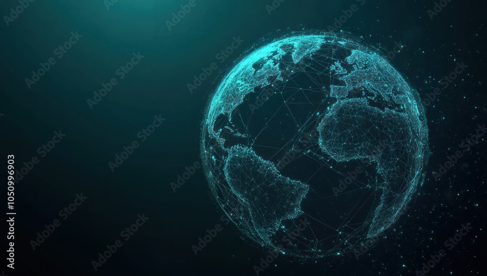 Obraz premium Digital Globe: A Networked World