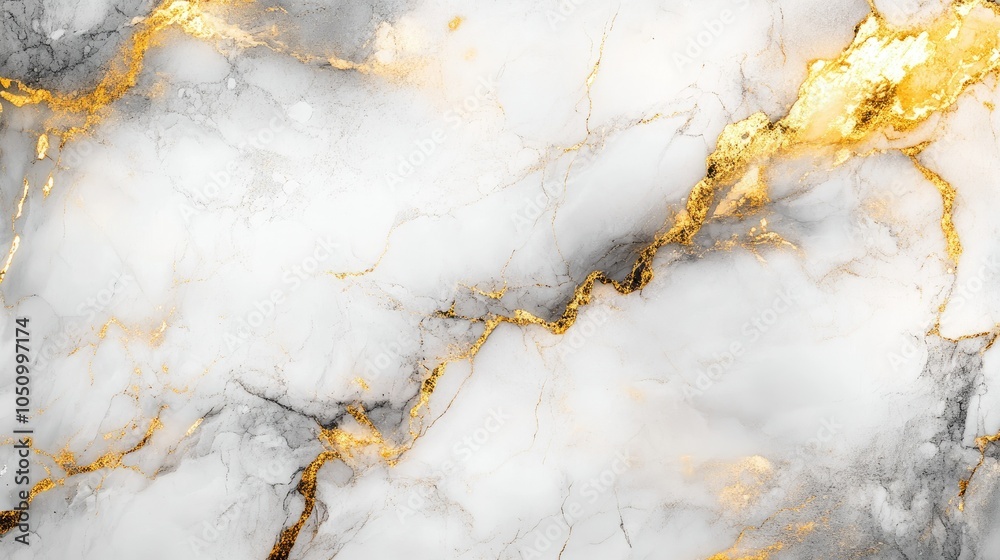 Obraz premium Luxurious white Carrara statuaries marble texture background. glossy marble with golden streaks.