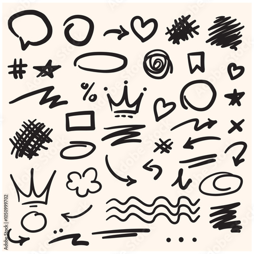 Infographic elements handrawn doodle