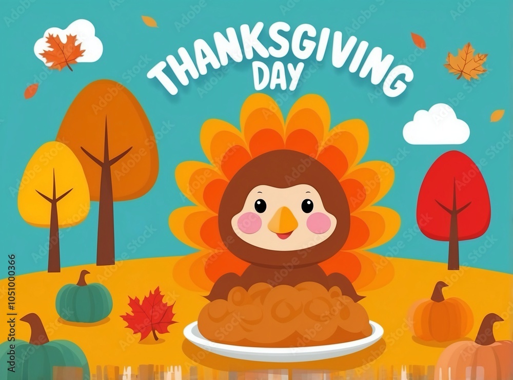 Naklejka premium thanksgiving day card
