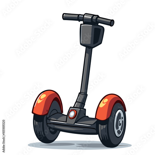 Red segway vector illustration, personal transport device