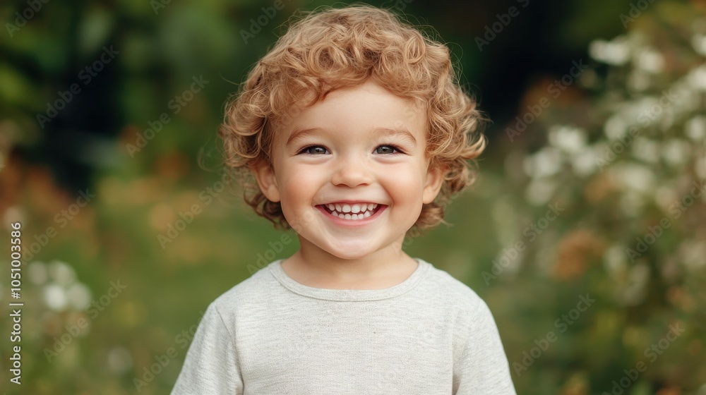 Joyful Child with a Bright Smile in Nature Joyful Child with a Bright Smile in Nature