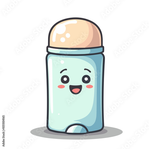 Vector illustration of kawaii deodorant, cute personal care item