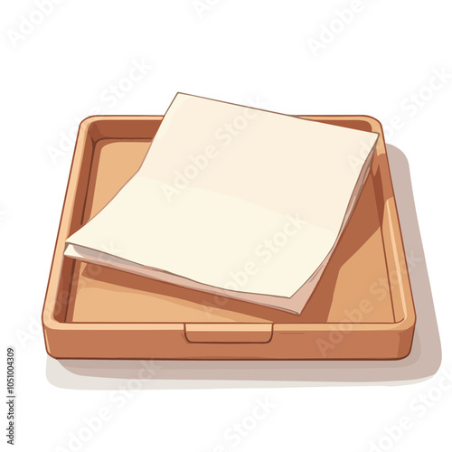 Vector illustration of paper tray with documents